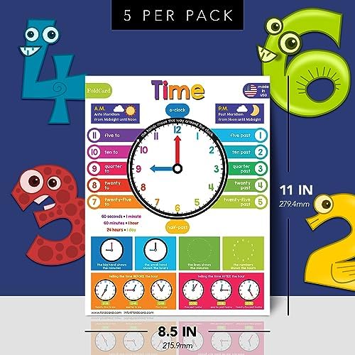 FoldCard Time Chart Educational Poster 8.5x11 5pk - Image 2