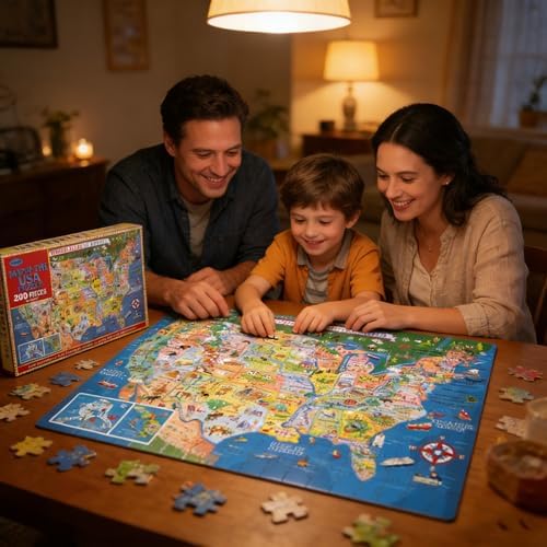 200 Pieces United States Map Jigsaw Puzzle for Kids Ages 4-8 - Image 6