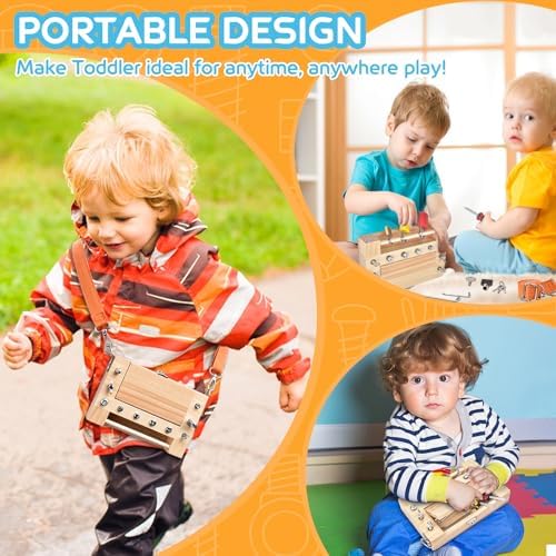 Montessori Screwdriver Board -Lock and Key Toy Set for Kids, Storage Wooden Tools Preschool Toys for 3 4 5 +Year Old, Fine Motor Skills Toys - Image 6