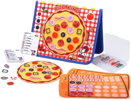 CHEFAN Pizza Counting Felt Board for Toddlers, Number Learning Toys, Make Pizza Time for Vegetables, Preschool Math Games, Manipulatives for Preschool by CHEFAN