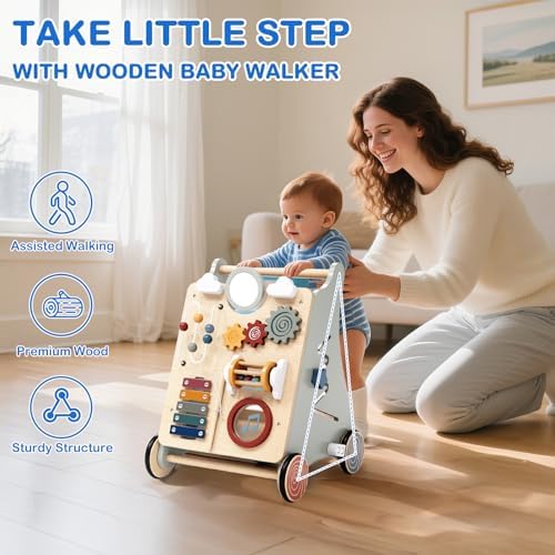 3 in 1 Wooden Baby Push Walker, Montessori Push Walker for Babies 12 Months - Image 5