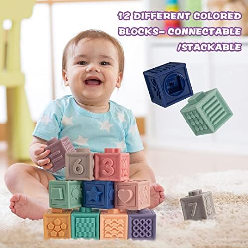 3 in 1 Baby Toys,Montessori Baby Blocks for 0-3-6-12 Months Babies - Image 4