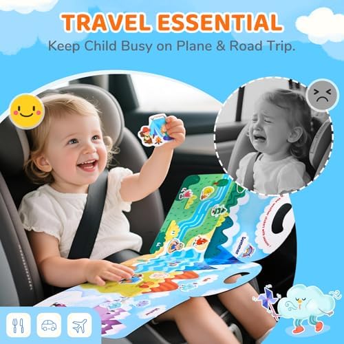 JoyCat Reusable Weather Theme Sticker Book, Travel Toys for Toddlers & Kids - Image 3