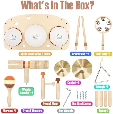 Vanplay Kids Drum Set, Montessori Toys for 2 3 Year Old Boy Girl Gifts - Image 4