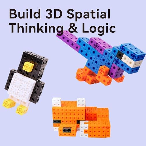 Dotimo 100PCS Math Linking Cubes, Math Cubes for Kids Ages 4-8, Counting Snap Cubes Manipulatives with 10 Colors, Preschool Learning Activities, Classroom Supplies & Homeschool (100-Cubes) - Image 2