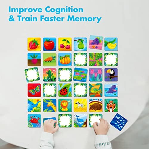 Hebayy Memory Matching Game, 72 PCS Nature Theme Matching Cards for Toddlers 36 Pairs Memory Cards for Preschool 4 5 6 Years Old - Image 5