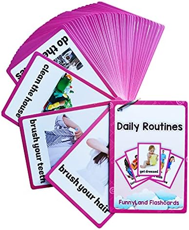 Lilias Daily Routines Flash Cards, Toddler Learning Toys, Preschool Learning Toys, Homeschool Supplies, Learning Supplies for Kindergarten, 4.3 X 3.14 Inch, 45 Cards in Set by Unknown