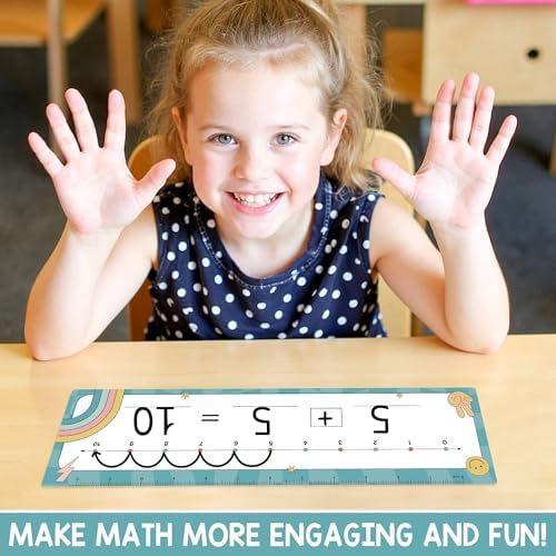 Number Line Dry Erase Boards Cards, 26 Pack 4x14 Boho Groovy - Image 4