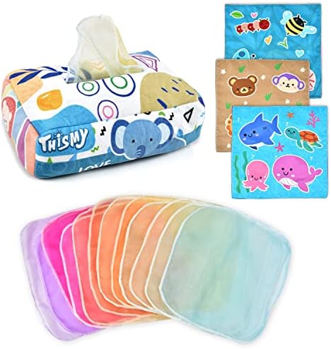 Baby Toys 6-12 Months Tissue Toy Montessori Toy for Babies 6-12 18 Months, Soft Contrast Crinkle Sensory Toys for Toddlers by Tuko