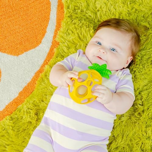 Bright Starts Oball Easy Grasp Pineapple Teether Toy, Hold My Own Collection, BPA Free, Unisex, Newborn and Up - Image 5