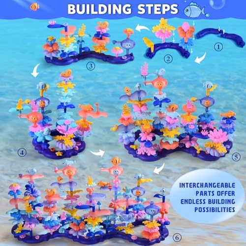 Doloowee 156Pcs Marine Coral Flower Garden Building Toys for Girls Age 3-8 - Image 3
