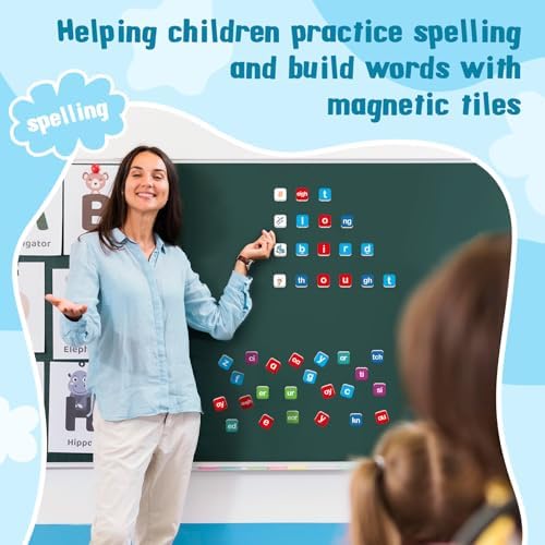 Magnetic Letter Tiles, Phonics Spelling Games Speech Therapy Phonemic Awareness Alphabet Fridge Magnets Learn to Read Science Reading Manipulative Elkonin Box Preschool Kindergarten Classroom - Image 5