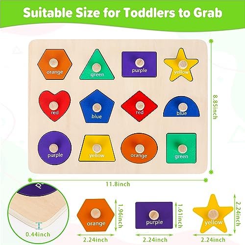 Jumlys Montessori Toys for Toddlers 1, 2, 3 Year Old, Wooden Shape Learning Puzzles for Baby 12-18-24 Months, Early Educational Toys, Perfect Christmas Birthday Gifts for Boys & Girls Age 1-3 - Image 3