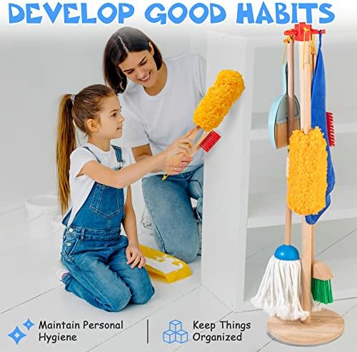 WOODMAM Wooden Kids Cleaning Set, Toddler Cleaning Toys with Broom and Mop - Image 6