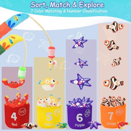 Montessori Fishing Game Toys for Toddlers 1 2 3 Years Old - 40PCS - Image 3
