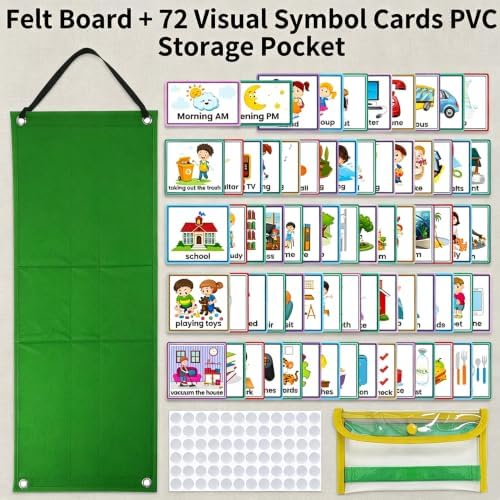 Visual Schedule Chart for Kids with Autism, Daily Kids Routine Chart Behavioral Planner with 70 Durable Cards - Reusable Daily Schedule Board for Toddlers Home, Classroom Learning Tool - Image 3
