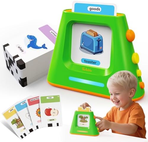 Talking Flash Cards for Toddlers: Self-standing & Dual-Speed Learning Toys with 448 Sight Words - Speech Therapy Toys for Autism Montessori Education - Birthday Gifts for Boys Girls Sensory by Focusontoyinnovation