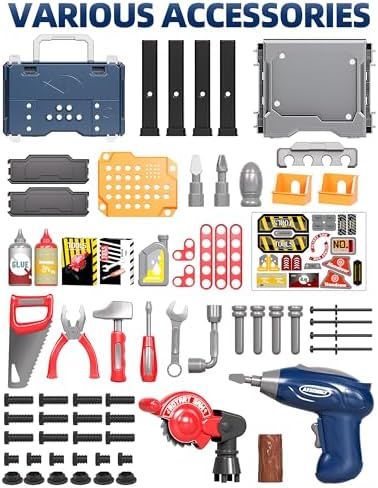 Deejoy Kids Tool Bench with Electric Drill and Miter Saw - Image 6