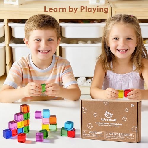 Woodtoe Rainbow Building Blocks for Kids, 24 PCS Gem Blocks Toys Ages 3-6 - Image 7