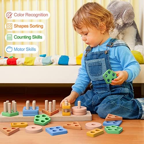 Montessori Toys for 1 2 Year Old Boy Girl, Toddler Toys Wooden Shape Sorter - Image 6
