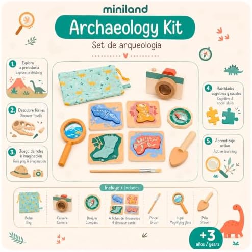 Miniland Outdoor Explorer Set, Archaeology Kit for Kids - Archaeology Kit - Image 5