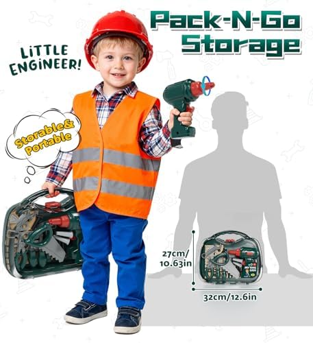 Lehoo Castle Kids Tool Set with Toy Drill, Tools, Take Apart Race Car - Image 6