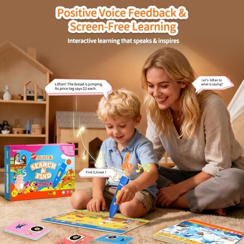 Interactive Search and Find Activity Books for Kids Ages 3-5, Toddler Travel Games Toys for Car Airplane, Road Trip Activities for Kids 4-8, Educational Preschool Learning Toys Gift with a Talking Pen - Image 6
