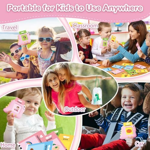 Talking Flash Cards with 510 Sight Words, Girls Toys for 2-4 Years (Pink) - Image 6