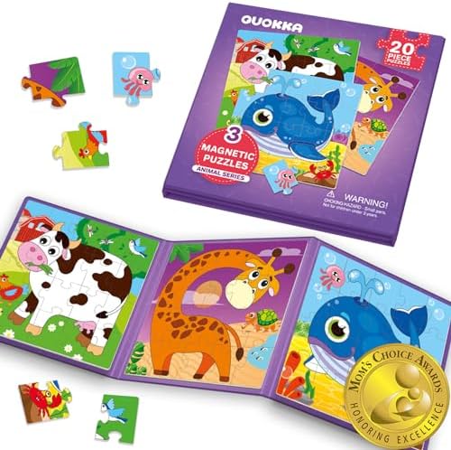 Magnetic Puzzles for Toddlers 3-5 - Kids Travel Toys for Boys and Girls by QUOKKA