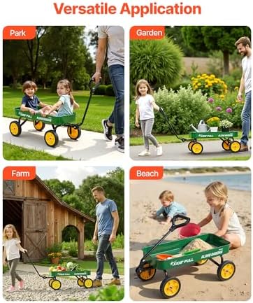 VEVOR 39 inch Kids Wagon, Pull Along Rolling Utility Cart Wagons for Kids, Cargo Wagon for Garden, Beach, Camping for Child Present - Image 6