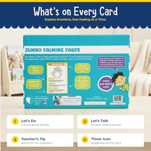 Open The Joy Jumbo Calming Cards, SEL Mindfulness Cards for Kids 3+ - Image 6