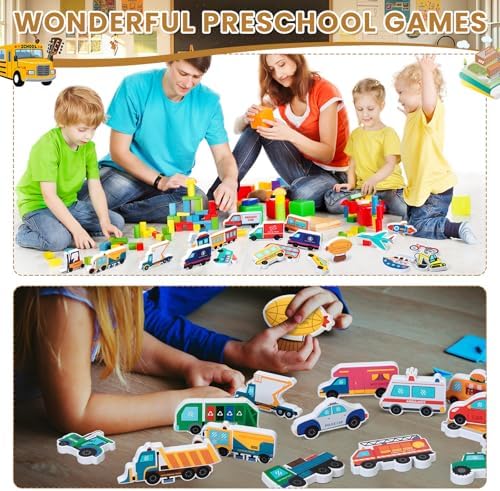 Kathfly 36 Pcs Wooden Community Helpers Vehicles, Career Figures Toy - Image 5