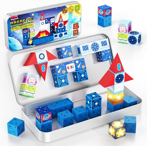 36 PCS STEM Learning Mini Magnetic Blocks Travel Set - Image 2