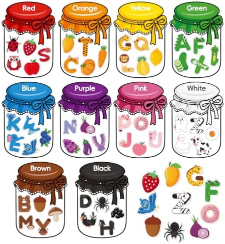 10Pcs Magnetic Color Sorting Cute Alphabet Animals Shape Matching for Kids by Fyguard