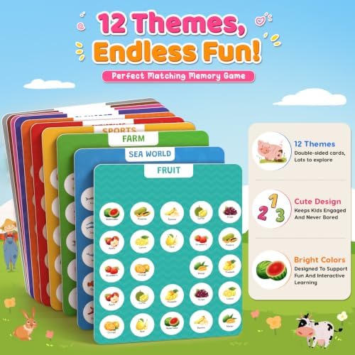 Matching Memory Game for Kids Ages 3 4 5 6 Year Old, Travel Toy for Boys Girls, Wooden Board Game, Road Trip Essentials for Toddler, Airplane Car Camping Activity, Ideal Christmas Birthday Gifts, Pink - Image 4