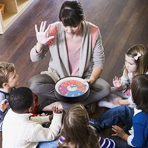 OSTAR Telling Time Teaching Wall Clock, Hanging Stand Dual Purpose，Battery Operated Analog Silent Learning Clock for Kids Room Decor - Image 5