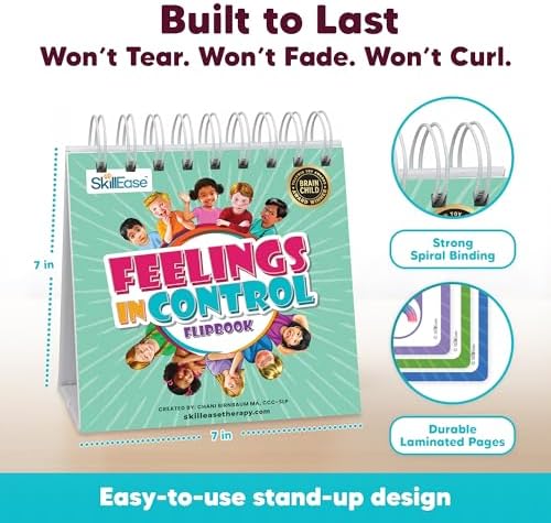 SkillEase Feelings in Control Flip Book, Calm Down Corner Supplies, Emotion Chart for Kids, Autism, Feeling Book for Kids, Self Regulation, Calming Corner - Image 5