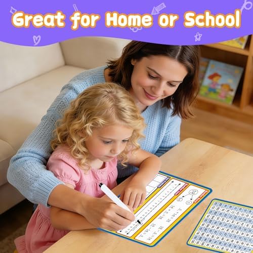 12 Pack Double Sided Number Line Dry Erase Board,12" x 9" Multiplication Flash Cards,Math Manipulatives Small White Board for Kids,Ten Frame Chart for Preschool Learning,Homeschool Essentials - Image 5