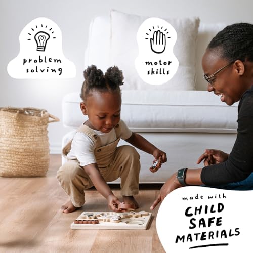 Wee Gallery Wooden Tray Puzzle Bugs, Montessori Toy for Toddlers and Preschoolers for Early Learning and Fine Motor Skill Development, Sustainable Educational Puzzle for Kids - Image 3