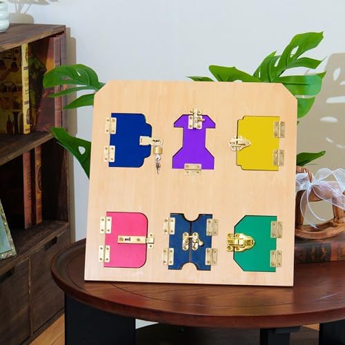 Montessori Sensory Toys for Toddlers 3+ Years Old, Wooden Sensory Materials for Kids,Preschool & Homeschool Supplies(Premium Education Toy) (Lock Board) - Image 2