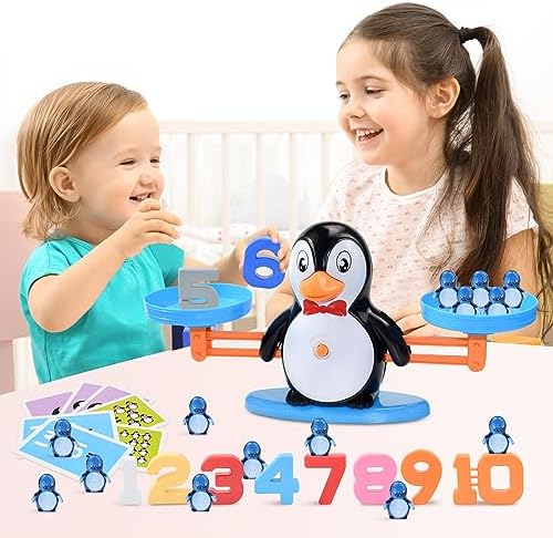 BAKAM Penguin Balance Scale Number Counting Blocks Games for Kids Ages 3-5, Montessori Math Games for Kids 5-7, Preschool Kindergarten Learning Activities, STEM Educational Toys for 3+ Year Old - Image 5