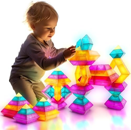 30-Piece STEM Building Blocks Set - Educational Stacking Toys for Kids by MAKEKIDSSMILEBUBBLEFUN