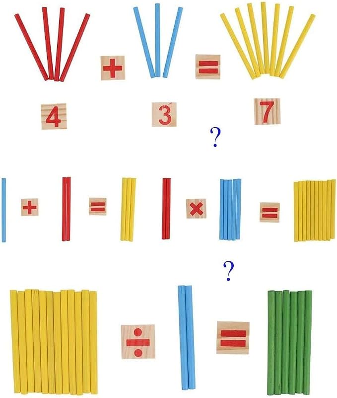 Umbresen Montessori Toys Math Educational Toy - Wooden Intelligence Sticks Number Cards and Counting Rods with Box - Image 3