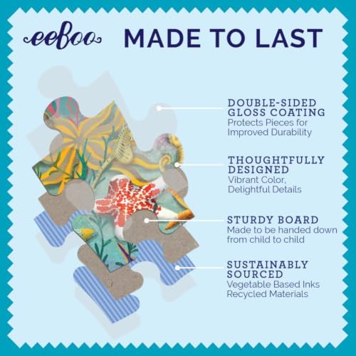 eeBoo Seahorses, Sea Stars & Sea Slugs 100 Piece Children's Puzzle, 27"x18" - Image 4
