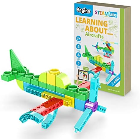 Engino STEAM Labs, Learning About Aircrafts, Building Blocks for Ages 3+, Construction Kit, STEM Kit for Girls & Boys, Learning & Education Toys, Steam Toys, Toddler Activities (5 Models) by Engino