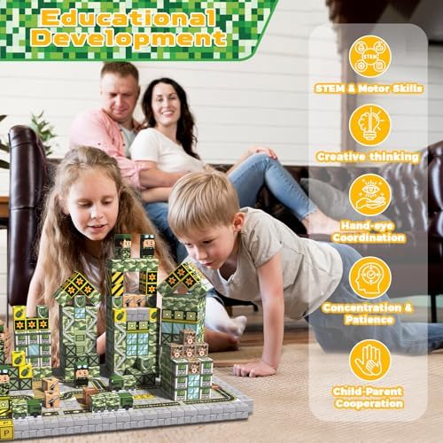100PCS Magnetic Blocks - STEM Magnetic Building Blocks for Kids Military Construction Cube Toys Games, Educational Sensory Stacking Magnets Cube Toys for Kids Birthday Gifts Boys & Girls - Image 6