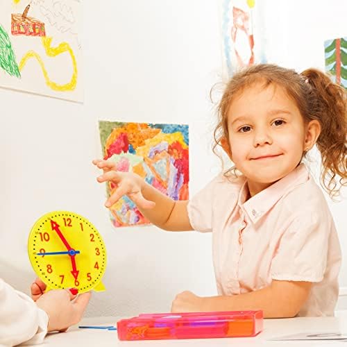 Henoyso 48 Pcs Teaching Clock for Kids 4'' Clocks Classroom Set, Yellow - Image 4