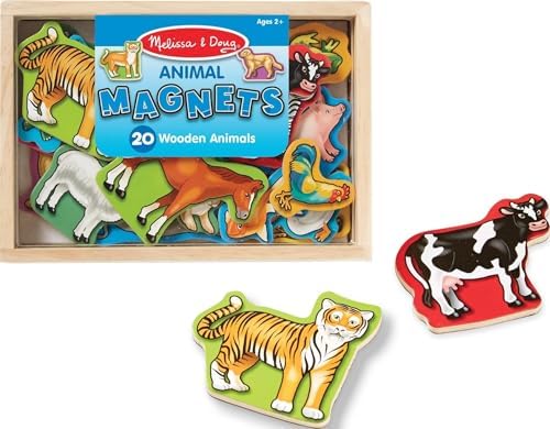 Melissa & Doug Wooden Animal Magnets Set (20 Pieces) – Farm, Zoo & Pet Fridge Magnets in Storage Box – Montessori Preschool Learning Toys for Toddlers & Kids Ages 2+ - FSC-Certified by Unknown