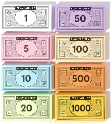 520-Piece Play Money for Board Games, 8 Denominations, Pretend Play Cashier by ApostropheGames