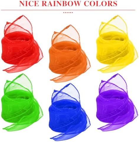 HKACSTHI Kids Juggling & Dance Scarves - Magic Trick Silk Scarves for Play, Music & Rhythm, 24 x 24 inch - Image 2